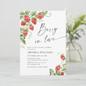 トレンディーウォーターカラーメドウイチゴブライダルシャワー 招待状 (スタンド正面)