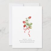 トレンディーウォーターカラーメドウイチゴブライダルシャワー 招待状 (裏面)