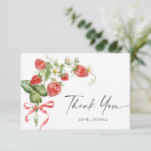 トレンディーウォーターカラーメドウストロベリー サンキューカード (スタンド正面)