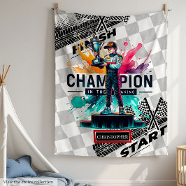 トレンディーウォーターカラーレーシングスポーツカーボーイブランケット フリースブランケット