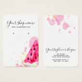 トレンディーウオーターカラースイカ耳飾り表示カード (正面&裏面)