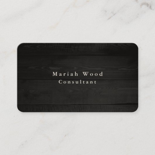 トレンディーウッドプロフェッショナルグレイモダンホワイト 名刺 (正面)