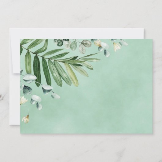 トレンディーウッドランドアニマルズフォレストボーイ赤ちゃんシャワー 招待状 (裏面)