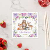 トレンディーウッドランドベビー森林動物誕生日 スタンダードカクテルナプキン (インサイチュ)