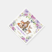 トレンディーウッドランドベビー森林動物誕生日 スタンダードカクテルナプキン (角)
