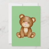 トレンディーウッドランド森林の友人の動物の赤ちゃんシャワー 招待状 (裏面)