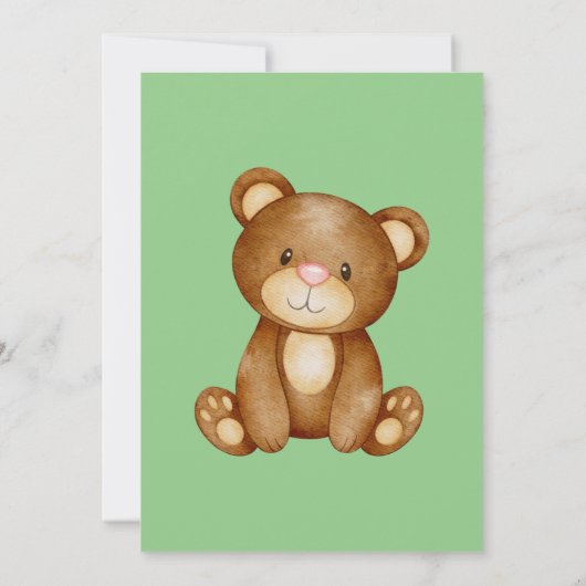 トレンディーウッドランド森林の友人の動物の赤ちゃんシャワー 招待状 (裏面)