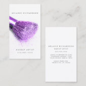 トレンディーウルトラバイオレットパープルシルバーメイクアップアーティスト 名刺 (正面/裏面)