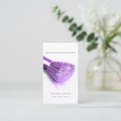 トレンディーウルトラバイオレットパープルシルバーメイクアップアーティスト 名刺 (スタンド正面)