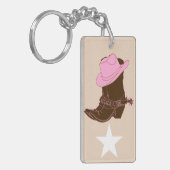 トレンディーウ素朴ェスタン女性のカーボーイブーツ キーホルダー (正面左)