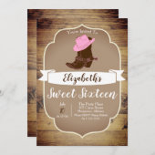 トレンディーウ素朴ェスタン女性のカーボーイブーツ 招待状 (正面/裏面)