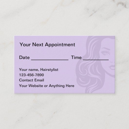 トレンディーエイシンプルンアポイントメントカード美しい 予約カード (正面)