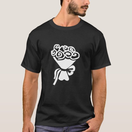 トレンディーエステ結婚ティックブーケバラ Tシャツ (正面)
