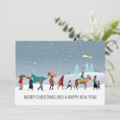 トレンディーエスニックグループ歩くイン雪 シーズンカード (スタンド正面)