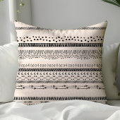 トレンディーエスニックトライバルボホ赤面ピンクブラックパターン クッション