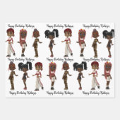 トレンディーエスニック・ガパーソナライズされたールズ ラッピングペーパーシート (正面)