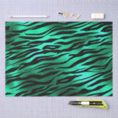 トレンディーエメラルドグリーンアニマルプリント 薄葉紙 (クラフト)