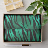 トレンディーエメラルドグリーンアニマルプリント 薄葉紙 (ギフト)