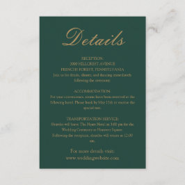 トレンディーエメラルドグリーン金ゴールドミニマル結婚リスト エンクロージャーカード