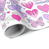 トレンディーエモゴシック2000s-styのグラモールピンクのステッカー ラッピングペーパー (ロールコーナー)