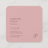 トレンディーエリモダンートデザインモノグラムテンプレートリュックス スクエア名刺 (裏面)