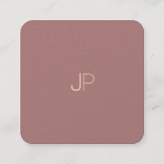 トレンディーエリモダンートデザインモノグラムテンプレートリュックス スクエア名刺 (正面)