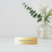 トレンディーエリート金ゴールドデザインプエレガントラモダンイン スキニー名刺 (スタンド正面)