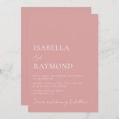トレンディーエレガンスダスティバラ結婚式招待状 招待状 (正面/裏面)