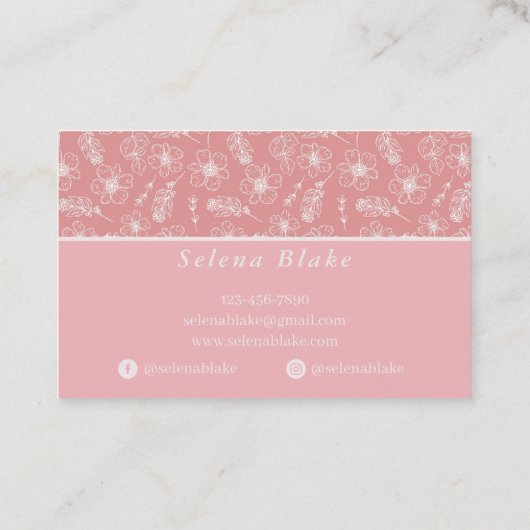 トレンディーエレガントと | はっきりしたスタイリッシュフローラ 名刺 (裏面)