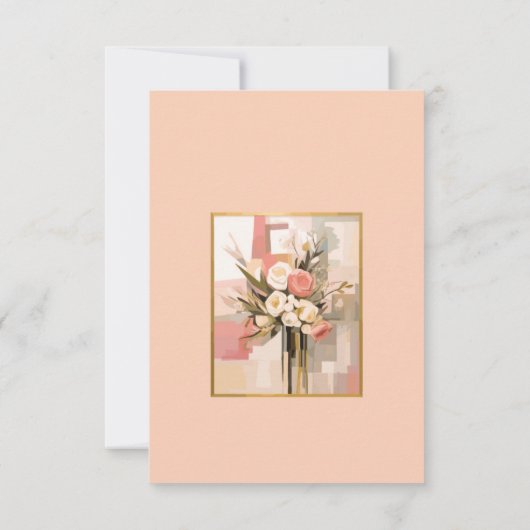 トレンディーエレガントなウェディング詳細エンクロージャカード 出欠カード (裏面)