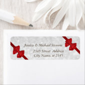 トレンディーエレガントの輝く赤い弓 ラベル (インサイチュ)