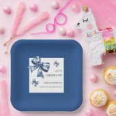 トレンディーエレガントは2025年卒業のブルークラスを弓 ペーパープレート (パーティー)