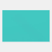 トレンディーエレガントアクアマリンブルーと金ゴールド ラッピングペーパーシート (正面3)