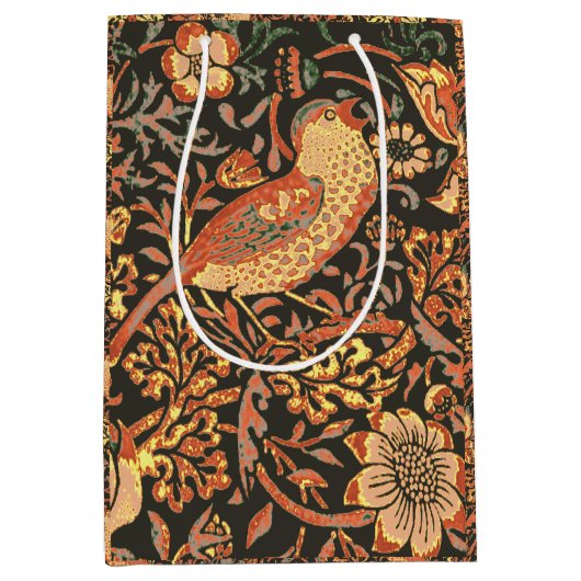 トレンディーエレガントウィリアムモリス紙ナプキン ミディアムペーパーバッグ (正面)