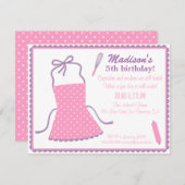 トレンディーエレガントエプロン料理ベーキング誕生日パーティー 招待状 (正面/裏面)