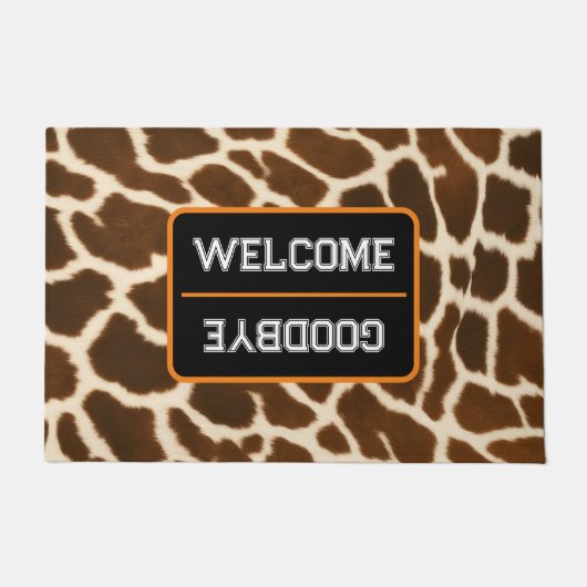 トレンディーエレガントカウレフェイクザーコレクション ドアマット (正面)