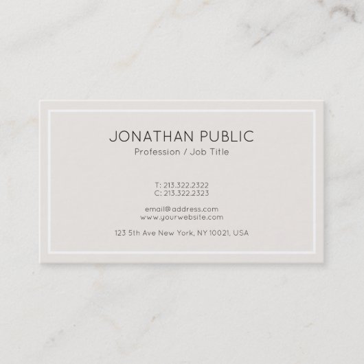 トレンディーエレガントカラークリーンデザインプロフェッショナル 名刺 (正面)