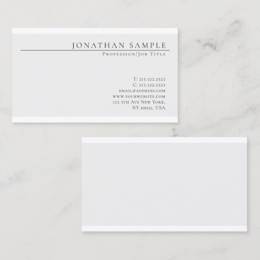 トレンディーエレガントカラーモダンシッククリーンデザイン 名刺 (正面/裏面)