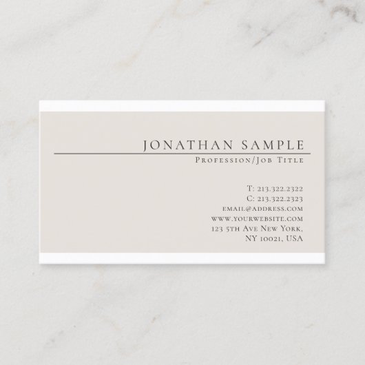 トレンディーエレガントカラーモダンシックシンプルプレーン 名刺 (正面)