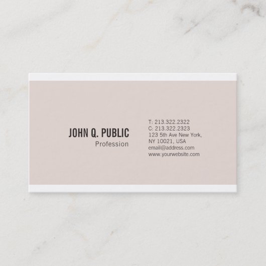 トレンディーエレガントカラーモダンシンプルシックプレーン 名刺 (正面)