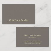 トレンディーエレガントカラー金ゴールドお洒落プレインラグジュアリー 名刺 (正面/裏面)