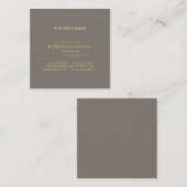 トレンディーエレガントカラー金ゴールドシストライプのックプレーンラックス スクエア名刺 (正面/裏面)