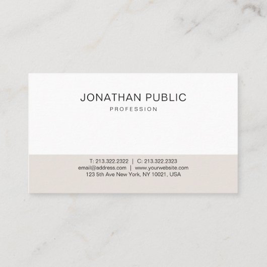 トレンディーエレガントグラフお洒落ィックデザインプレーンモダン 名刺 (裏面)