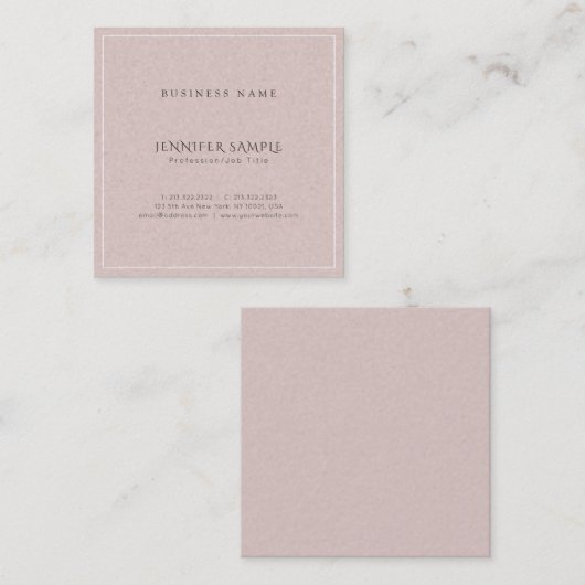 トレンディーエレガントグラマモダンルマラープレインラグジュアリー スクエア名刺 (正面/裏面)