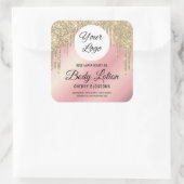 トレンディーエレガントグリッタースパークルバラ金ゴールド製品 スクエアシール (バッグ)