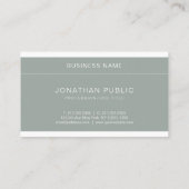 トレンディーエレガントグリーンミニマリストラグジュアリープレーン 名刺 (裏面)