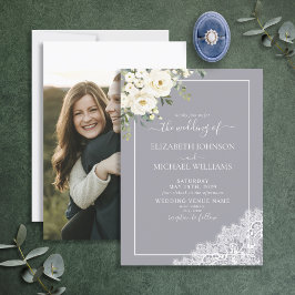 トレンディーエレガントグ素朴レープ写真結婚の 招待状