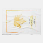 トレンディーエレガントゴールデンサンクスギビング キッチンタオル (横)