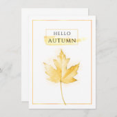 トレンディーエレガントゴールデン秋リーフスケッチカード (正面/裏面)
