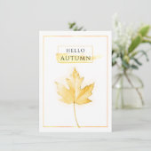 トレンディーエレガントゴールデン秋リーフスケッチカード (スタンド正面)